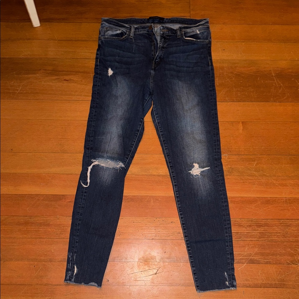 Flying Monkey Dark Blue Distressed Skinny Jeans